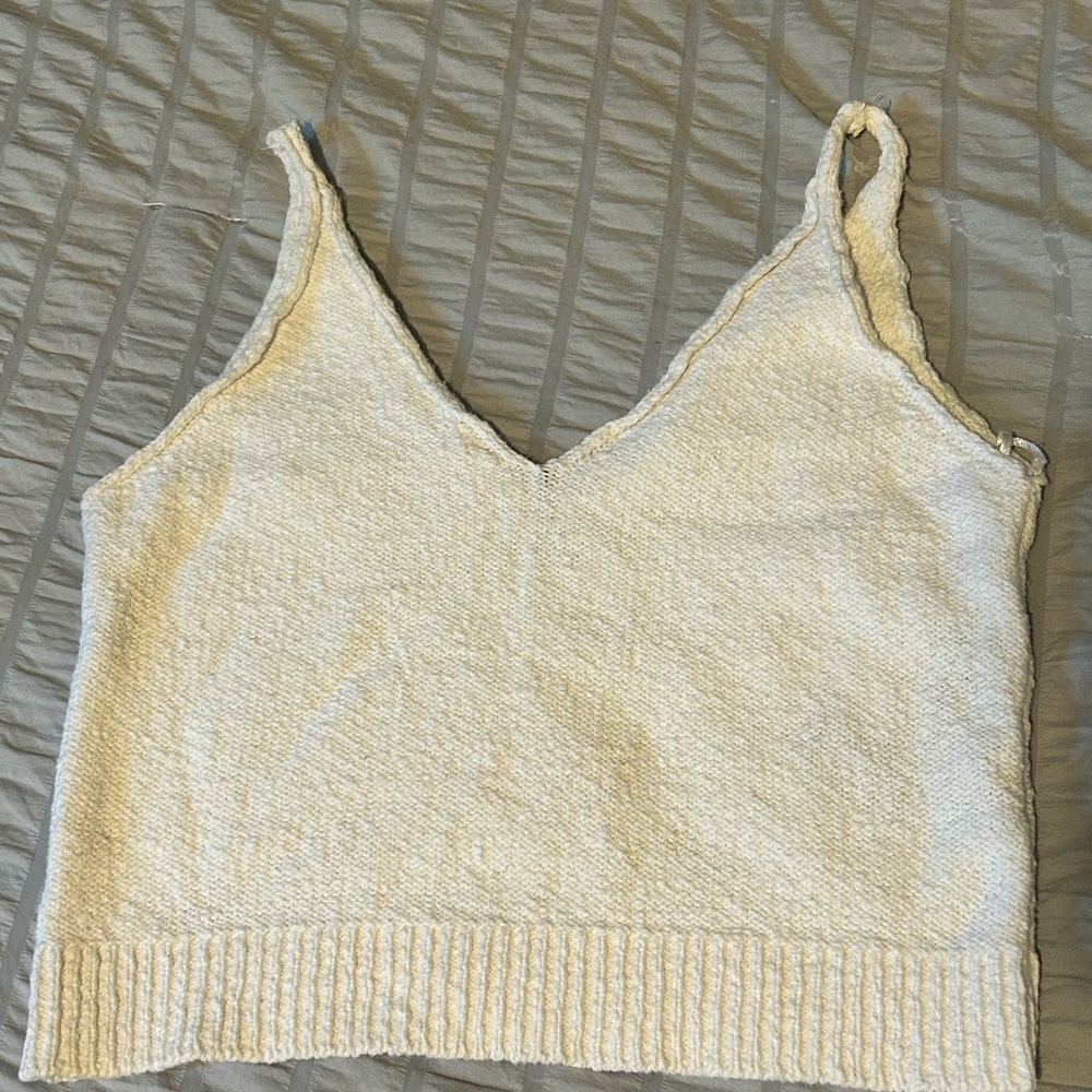 ZARA Women's Cream Knit Top